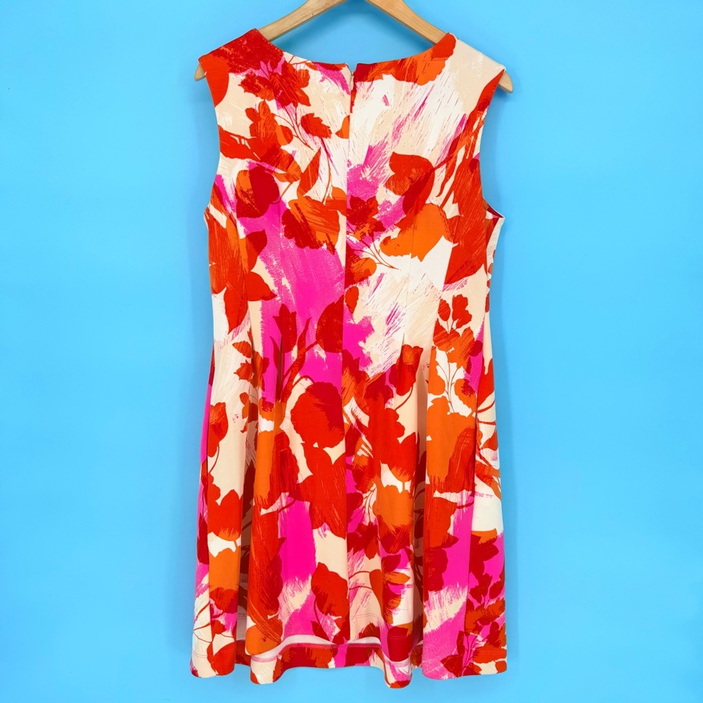Tropical P12 Floral Sheath Dress WITH POCKETS Pink Orange Summer Vacation Barbie - Picture 5 of 9